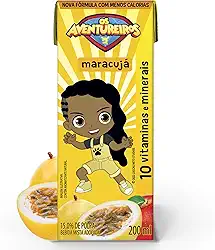 AVENTUREIROS - Néctar de Maracujá em Caixinha - Sem Ingredientes Artificiais, Sem Glúten - Contém 10 Vitaminas e Minerais, Ingredientes Naturais - Vegano - 200ml
