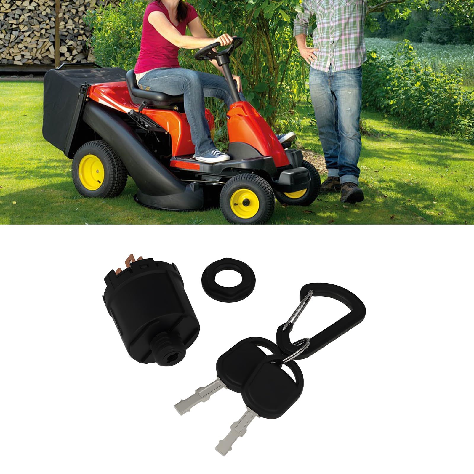 ECSiNG 1 Set 5-poliger Rasenmäher-Starter-Zündschlosszylinder 6150051 Kompatibel mit WOLF-Garten Scooter SV4 OHV3
