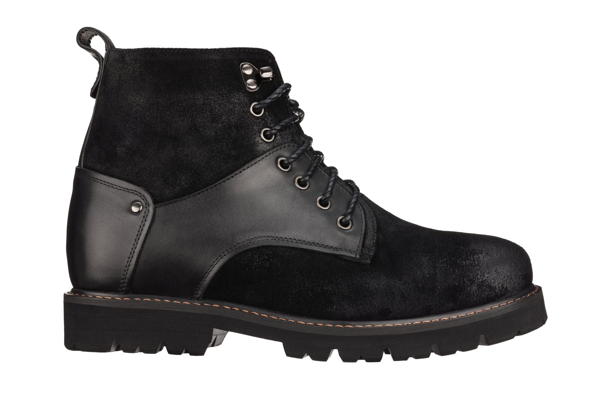 Calto Oxford 3 Pulgadas CALTO Zapatos De Elevación Invisibles Para Hombre, Con Cordones Y Puntera De Cuero, 2.8 Pulgadas Más Alto, Negro -, 45 EU Calto Oxford Hombre