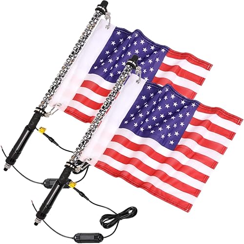 Muto-Beam 2 luces LED de 2 pies RF con control remoto RF, luces LED RGB de 360°, luz en espiral de antena de látigo con baile/persecución para