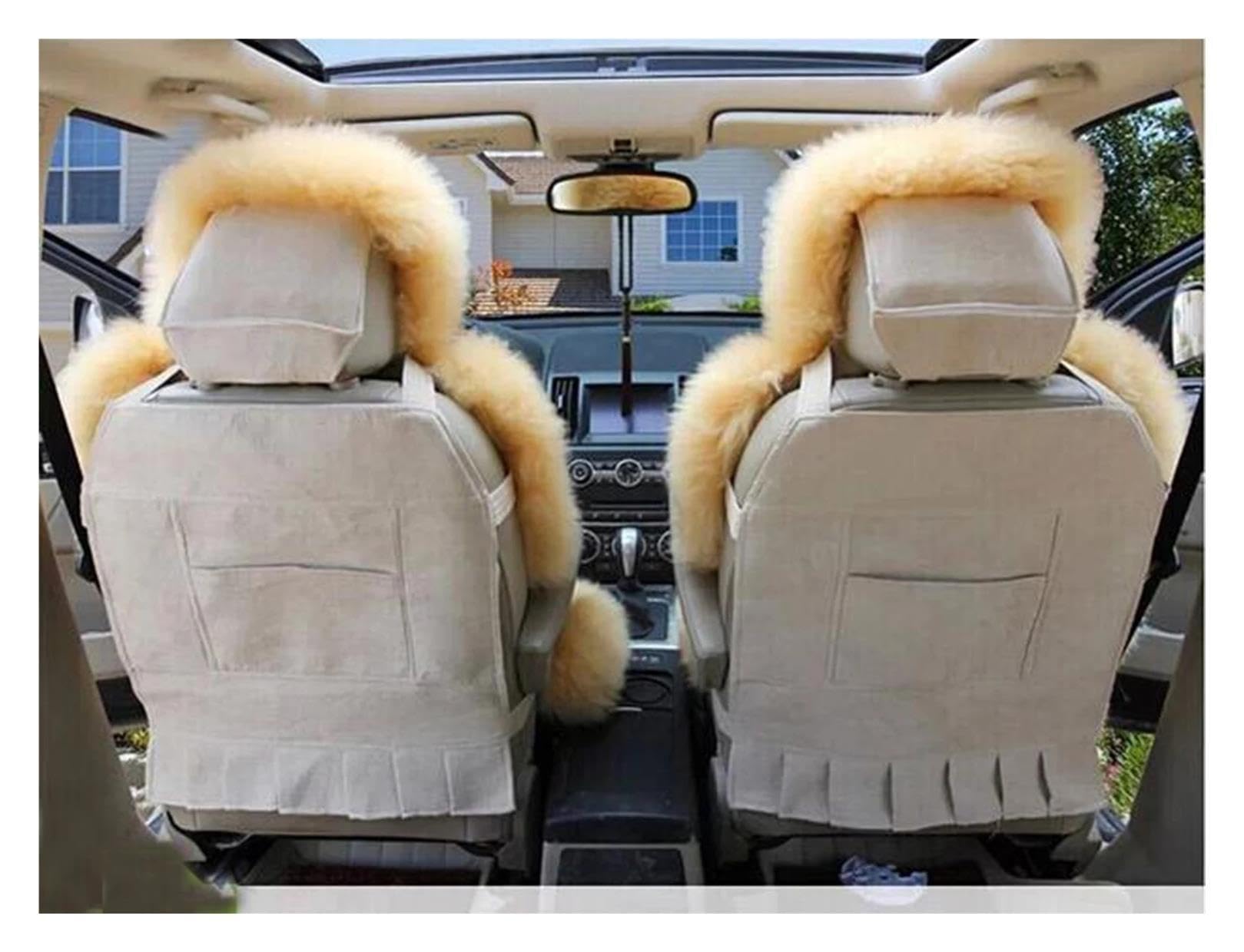 Juego completo de 3 fundas for asientos coche piel oveja invierno