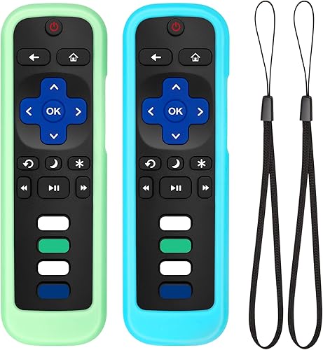 Miniatura 8 de (2PC) Funda-Estuche-para-Control-Remoto-Roku, Funda Protectora de Silicona Tipo Sleeve que Brilla en la Oscuridad para Control Remoto de Roku