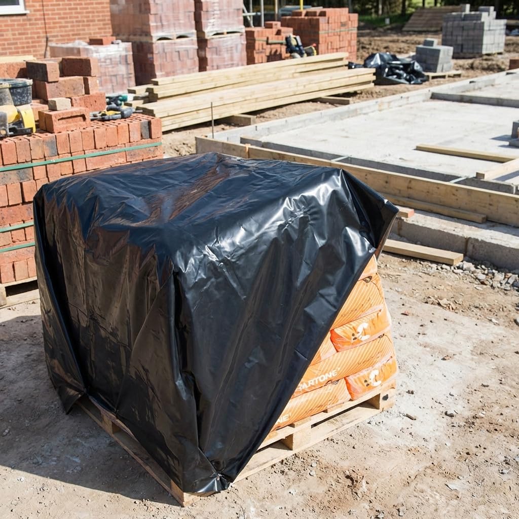 Suinga Toldo Protector Negro de Polietileno 4x10 Metros | Resistente al Sol y la Lluvia para Uso Exterior | Proteccion Duradera para Jardines, Obras y Almacenaje | Material Ligero y Facil de Instalar