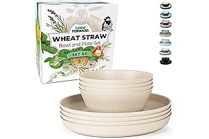 Grow Forward Wheat Straw 8-Piece Plate and Bowl Set