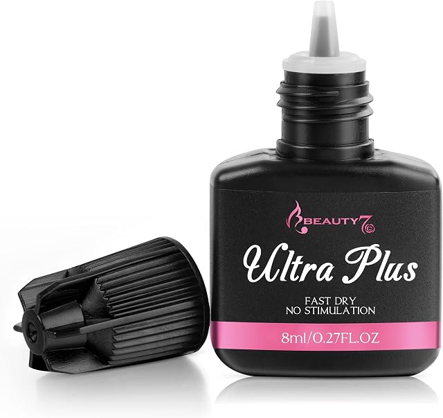 8ml Black Sensitive Eyelash Extension Glue, DIY Lash Adhesive for Semi Permanent Lash Eyelash Extension Bonding Drying Time 2-3 Sec, Retention 3-4 Weeks FDA Certified