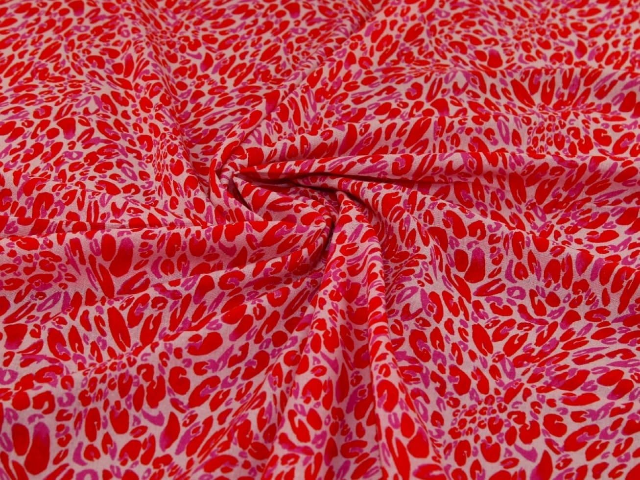 Minerva Exclusive Pop Cheetah Linen Viscose Blend Fabric