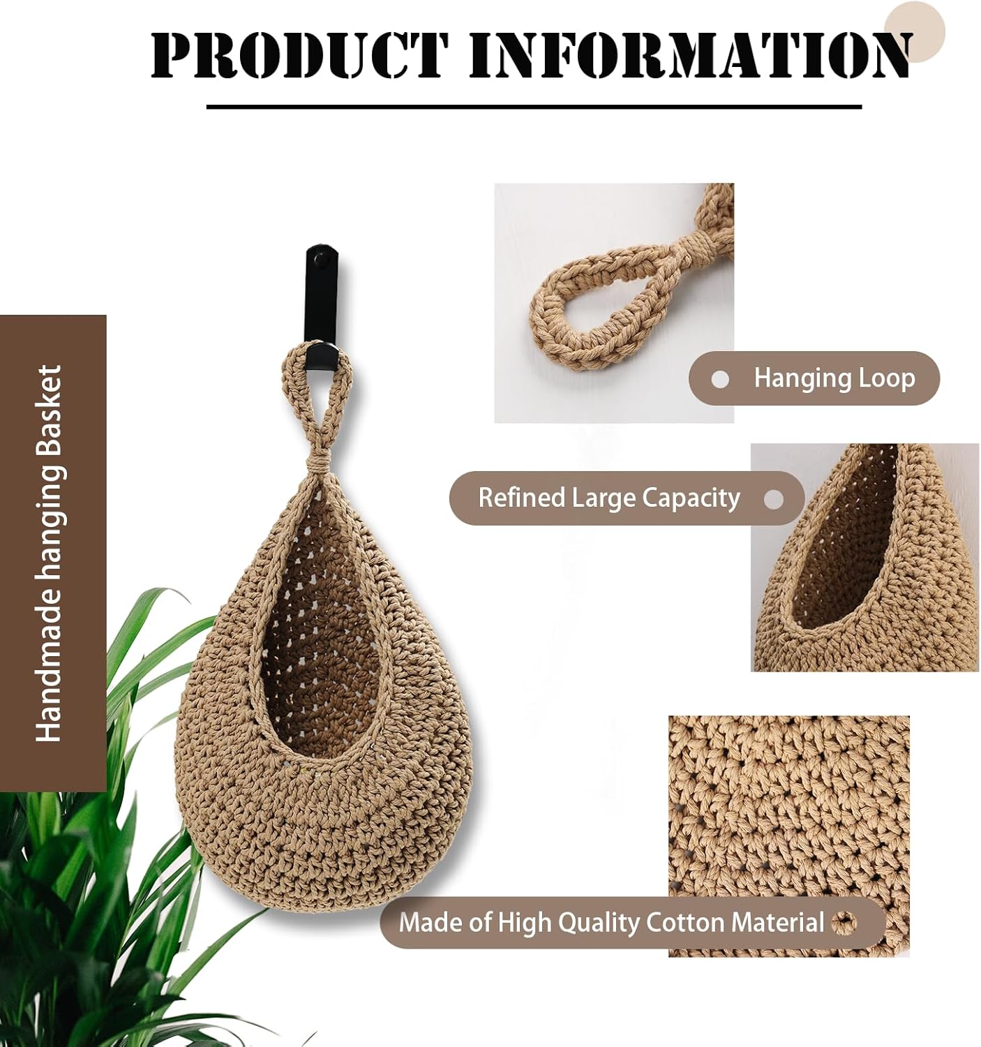 Hanging Fruit Basket Set of 3, Boho Wall Hanging Storage Jute Basket for Organizing & Decor, Handmade Teardrop Hammock Holder for Onion Fruit Vegetable in Home & Restaurant Kitchen with Hooks 2 71DJPZ8BJlL. AC SL1500