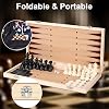 Mkitnvy CX-GJXQ-39 Magnetic Chess Game 3-in-1 Chess Board Wood High-Quality Chess and Lady Foldable and Portable Chess Board Set for Adults Children Party Travel (39 x 39 cm)