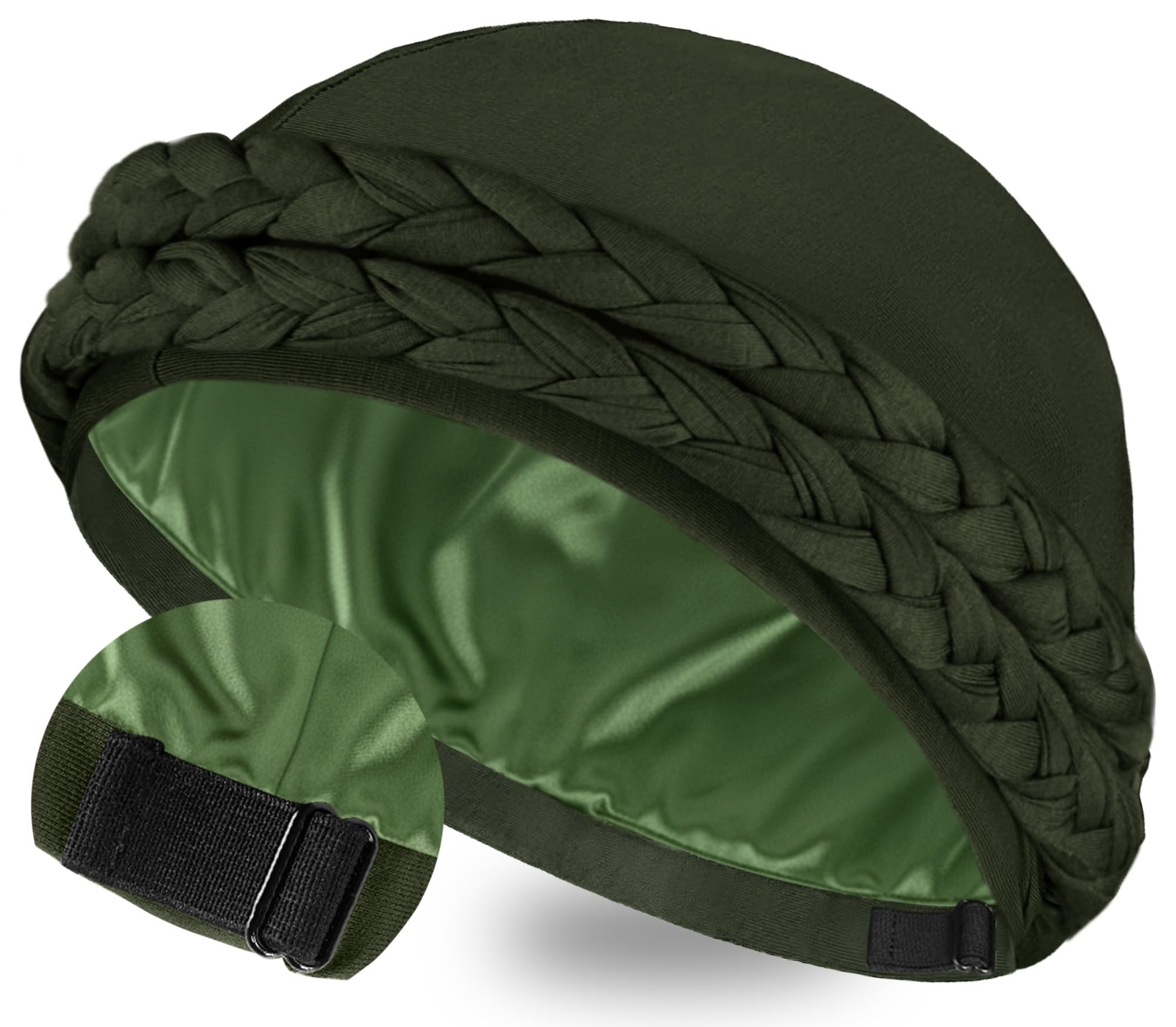 Ababalaya Adjustable Satin Lined Turban for Women Men