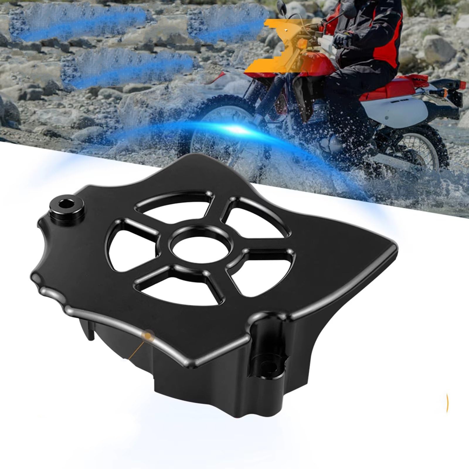 Protezione della catena del coperchio del pignone per XR650L 1993-2025 Coperchio pignone moto | Offre resistenza agli urti contro ghiaia volante e detriti da pista durante(Black)