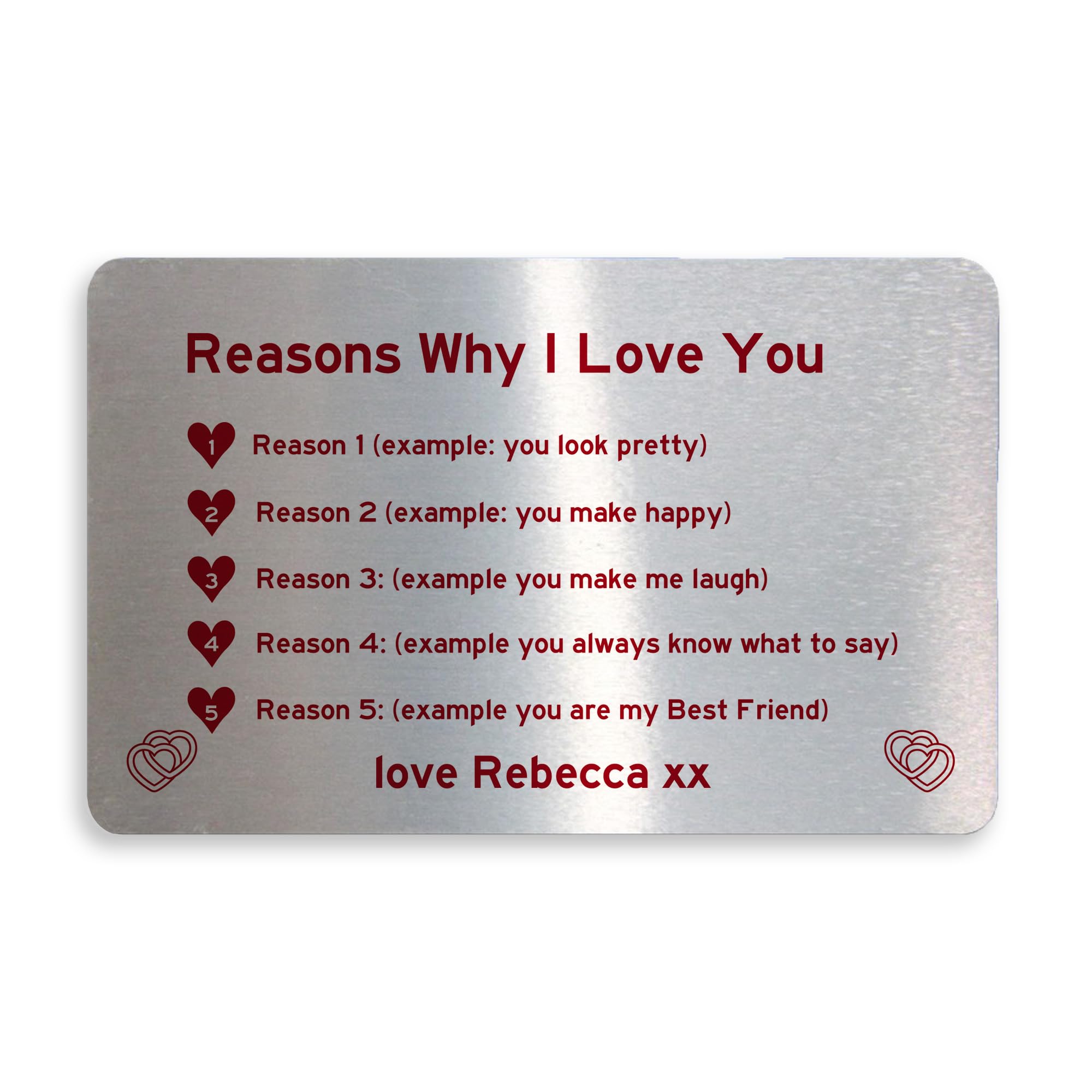 RED OCEAN PERSONALISED Reasons Why I Love You Boyfriend Girlfriend Anniversary