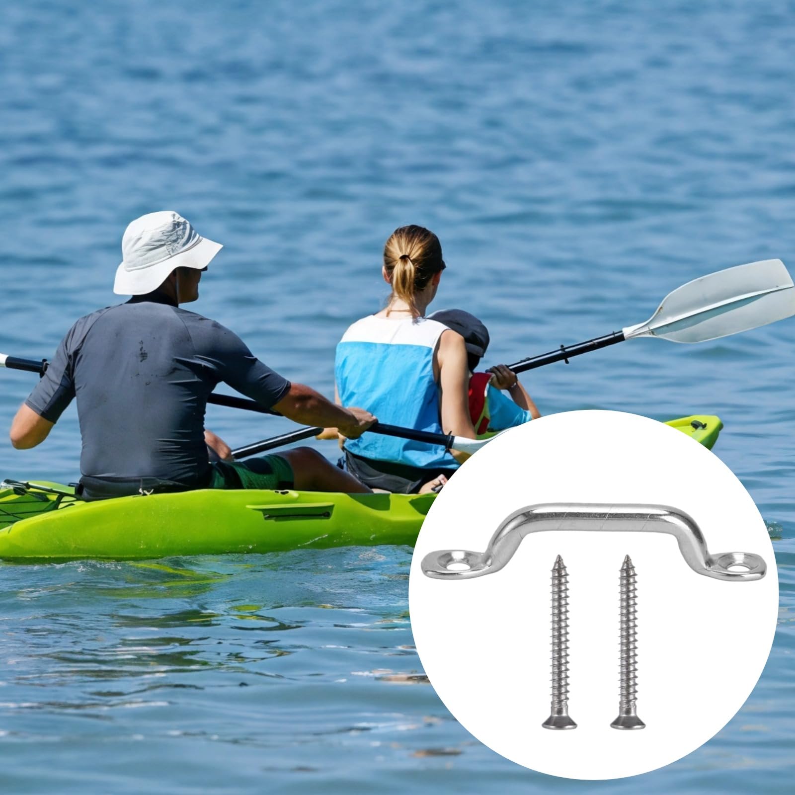 Generisch 20 STK. Bimini-Top Strap Footman Loops, 3 Zoll 304 Edelstahl Pad Eyes, Marine-Hardware Zurrösen mit Schrauben, für Kajak-Boot-Rigging und Bootsabdeckung, Silber