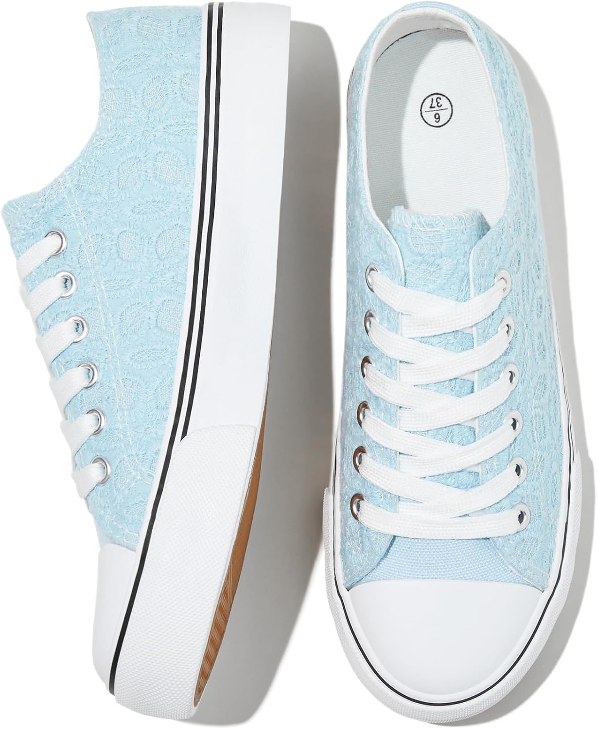 HYPOCRUTE Womens Tennis Shoes - Embroidered Flower Design