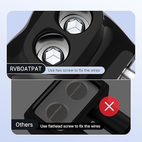 Miniatura 5 de Conector multigrifo aislado de 2 puertos 4-14 AWG de aluminio a cobre, conectores de alambre de aluminio de entrada de un solo lado, hexagonal Allen