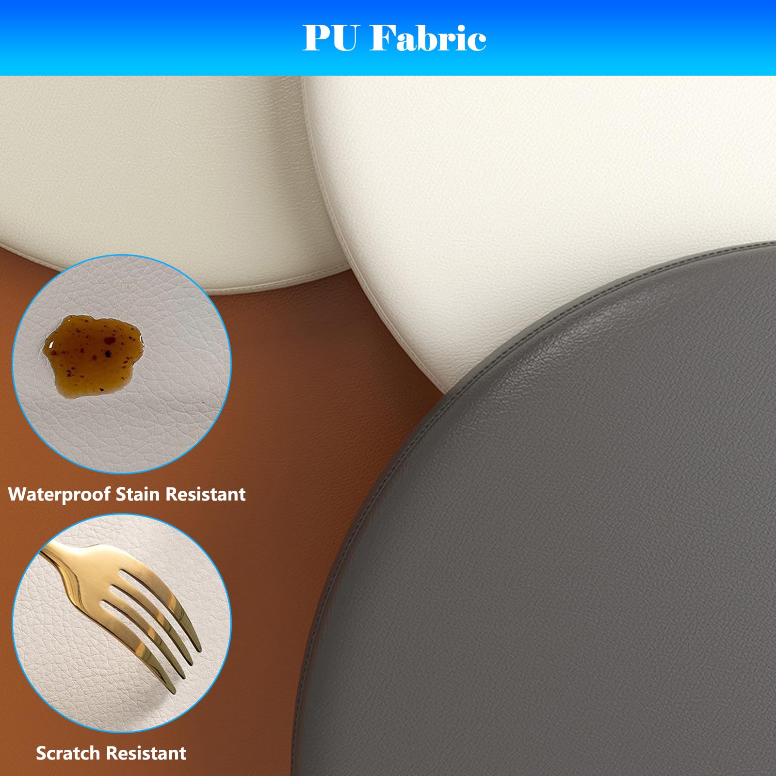 Confezione da 4 cuscini rotondi antiscivolo in memory foam, per sala da pranzo, 40 cm, per un maggiore supporto e seduta