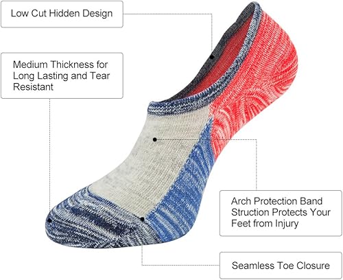 Miniatura 3 de Calcetines invisibles para mujer, calcetines de corte bajo, antideslizantes, invisibles, de algodón, calcetines casuales para el tobillo, 6 pares