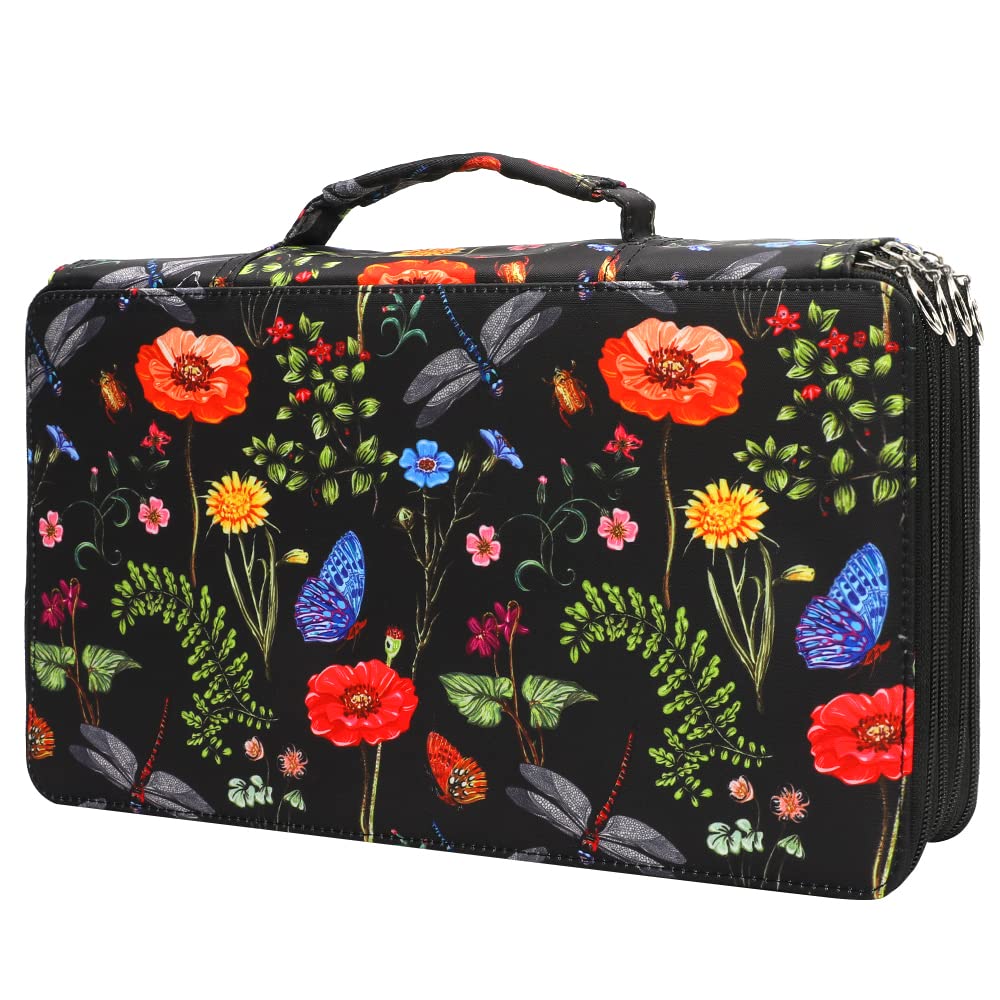 Vomgomfom Colored Pencil Case - 300 Slot Pencil Holder with Zipper Closure, Twill Fabric Large Capacity Pencil Case for Watercolor Pens or Markers,