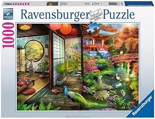 Ravensburger Kyoto Japanese Garden Teahouse 1000 Piece Jigsaw Puzzle for Adults -17497 - Every Piece is Unique, Softclick Technology Means Pieces Fit Together Perfectly