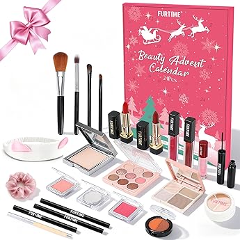 Calendario de Adviento FURTIME Beauty 2025 24 sorpresas cosm&eacute;ticas y de maquillaje de alta calidad para regalos de Navidad Set Regalos de Navidad para ni&ntilde;as Mujeres Adolescentes