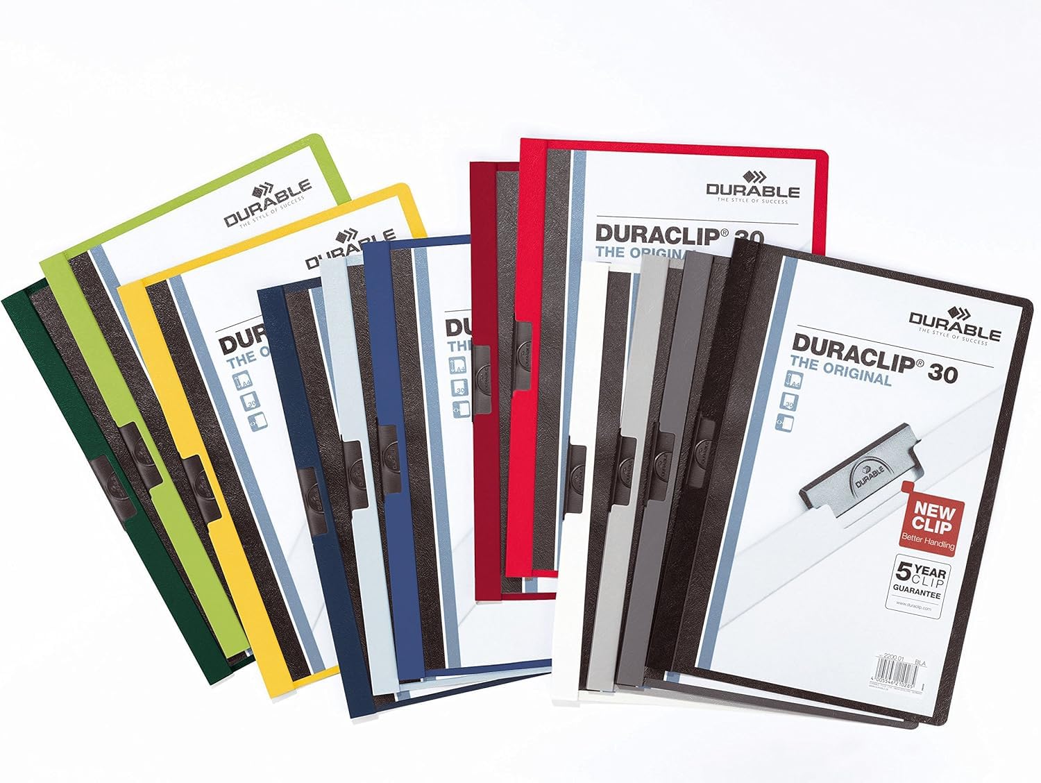 Durable Klemm-Mappe Duraclip Original 30, Hartfolie, Dokumentenmappe A4 bis 30 Blatt, Klemmmappe A4 nachtblau, 25er Packung, 220028