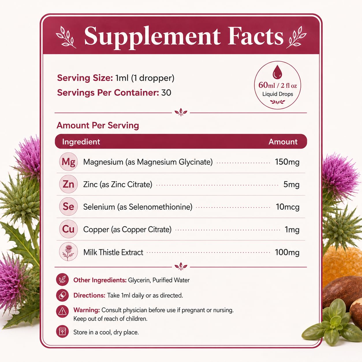 Thyroid Balance, Milk Thistle, Thyroid Support Drops for Women, Thyroid Support with Milk Thistle, Selenium, Zinc, Magnesium, Makes You Feel Energized — Amazon image 2