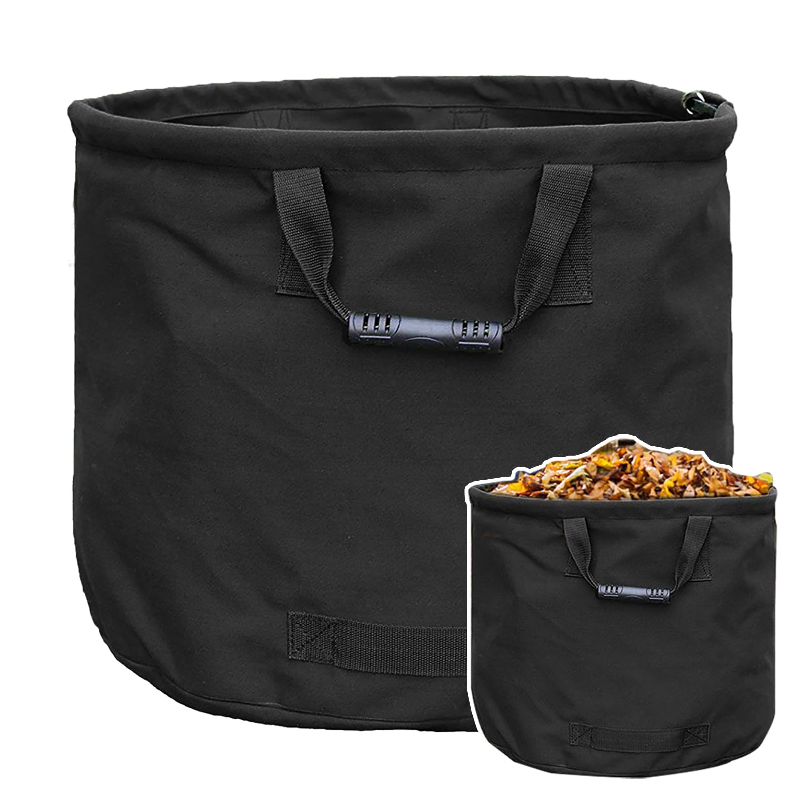 Sac à déchets de jardin robuste (125 L) – H46 cm/P56 cm, réutilisable, pliable, polyvalent avec poignées – Grande capacité