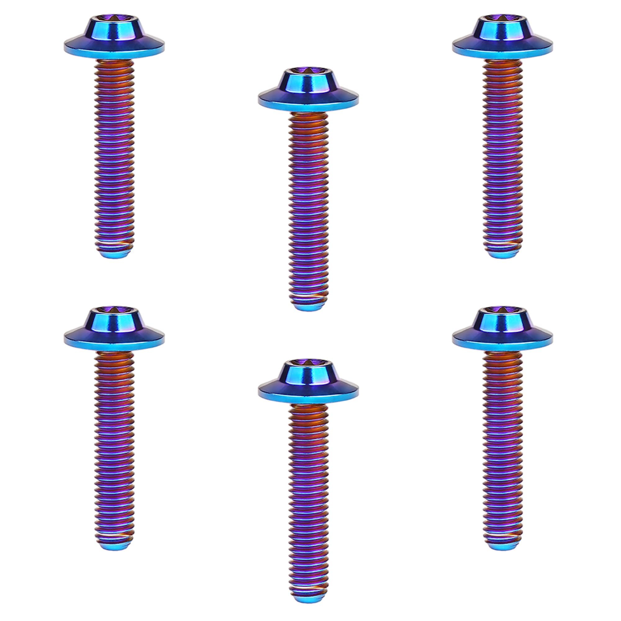 DWAMMEBRS Bolt M5 M6x10 12 15 20 25 30 35mm T25 T30 Torx Head Screw Pack of 6(Burnt Blue,M5x15mm)