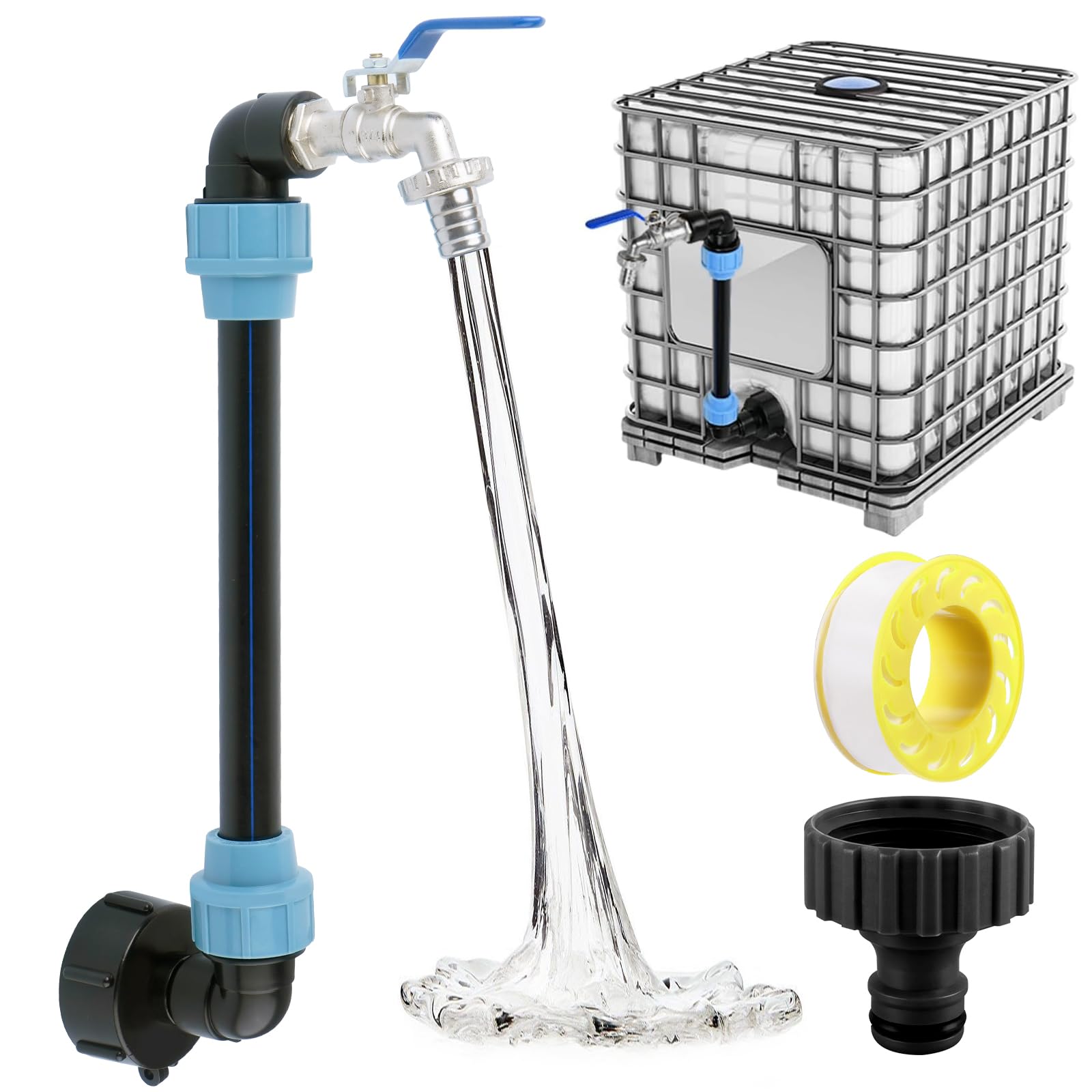 Youery IBC Rubinetto di Scarico a Collo d'Oca S60x6, Accessori per