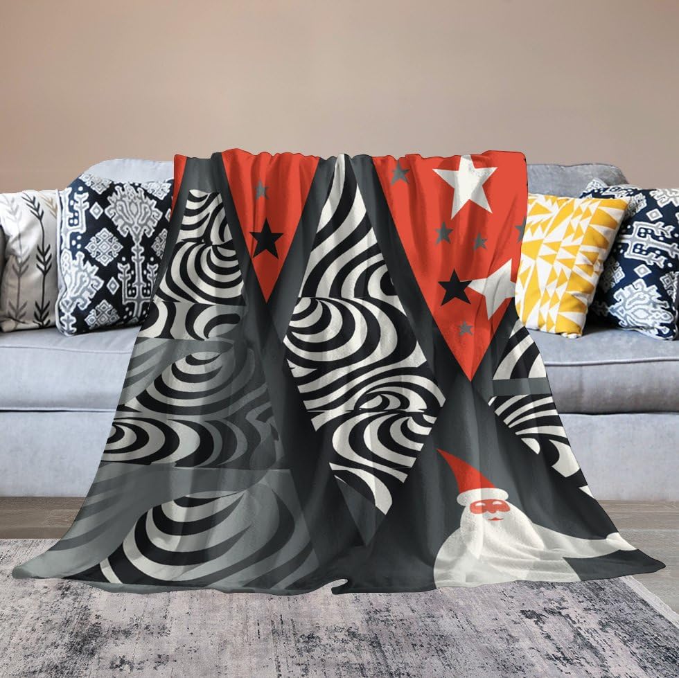 Couverture flanelle douce pour soirées canapé et salon design géométrique