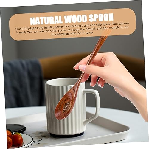 Miniatura 5 de Didiseaon 4pcs ritual spoon washing mini taster mini nature soup spoons coffee condiments salad stirring cucharas para comer serving wooden Wood