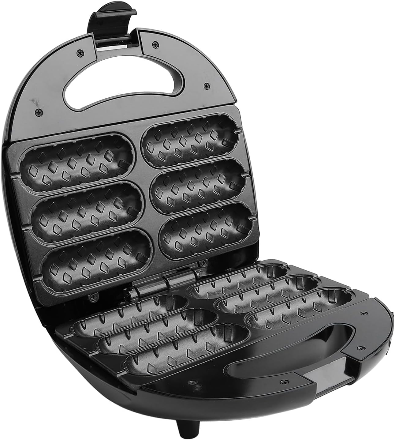 Sausage Roll Maker, 850W Nonstick Corn Dog Maker, Hot Dog Maker for 6 Hot Dogs on Stick, Pizza Pocket, Hot Pie, Chocolate Roll, Sausage Roll, Cake, BBQ