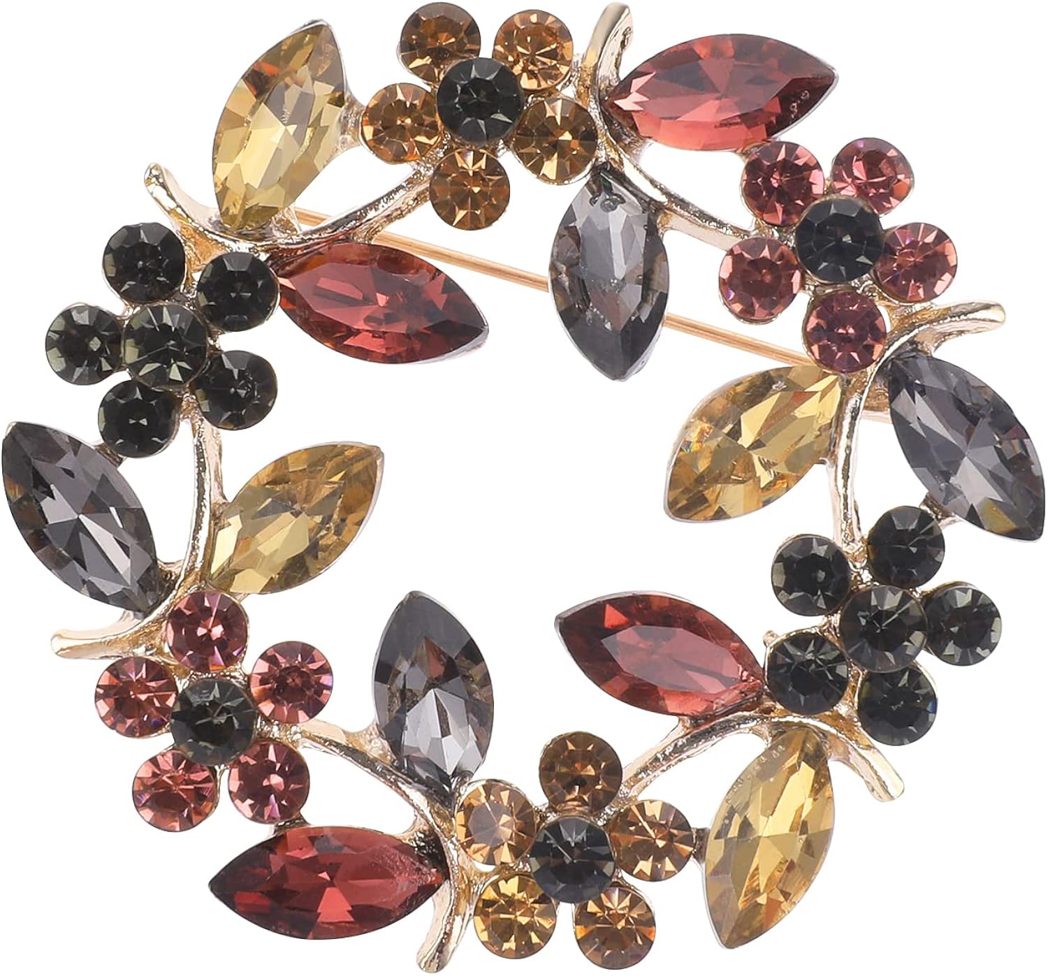 Yolev Colours Crystal Brooch Pins Rhinestone Brooches Jewelry Gift for