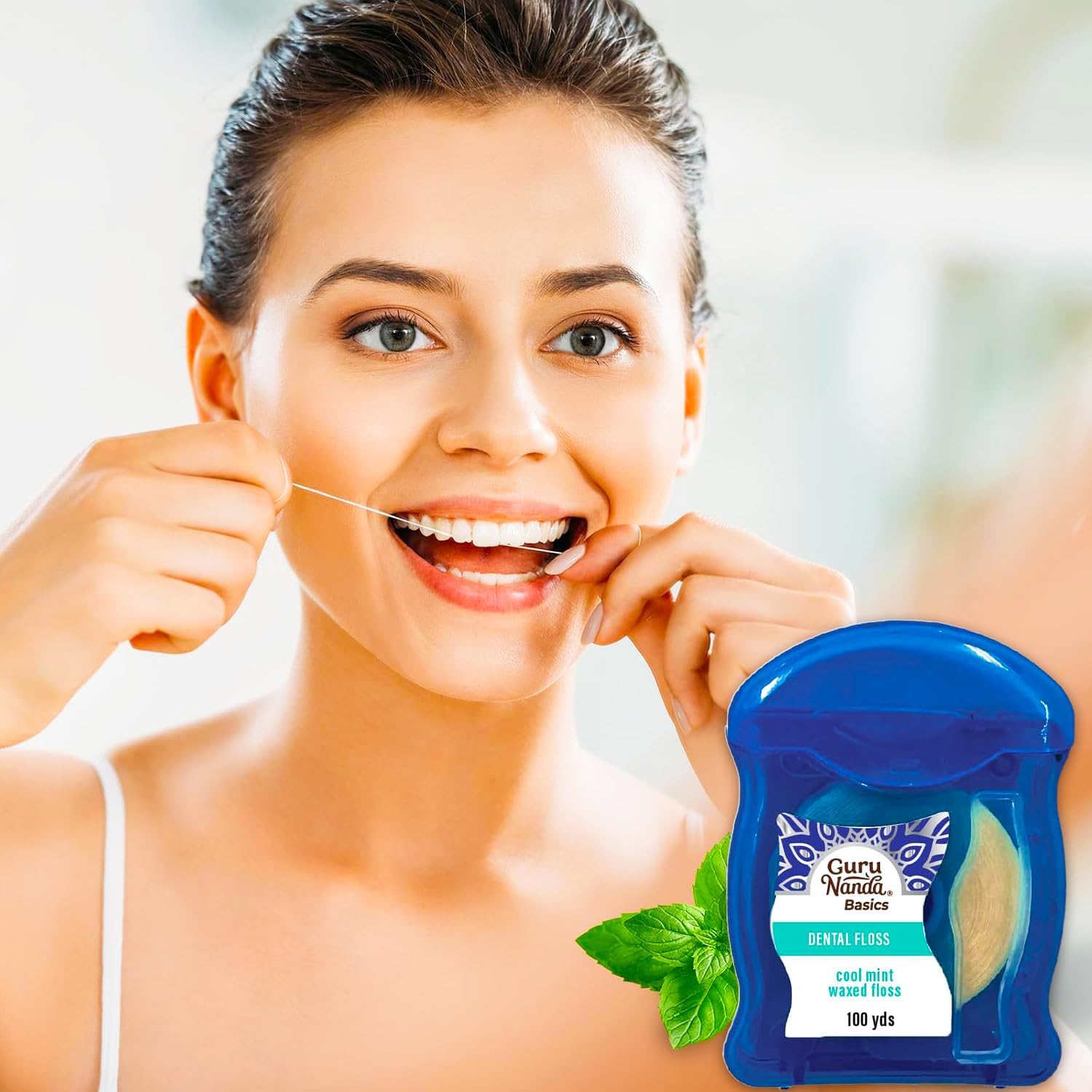 12 Pack Minty Flavored Dental Floss - 12 Cool Mint Waxed Floss (100 Yards Each) for Fresh Breath and Healthy Teeth | Bulk Travel Size 1200 Total Yards