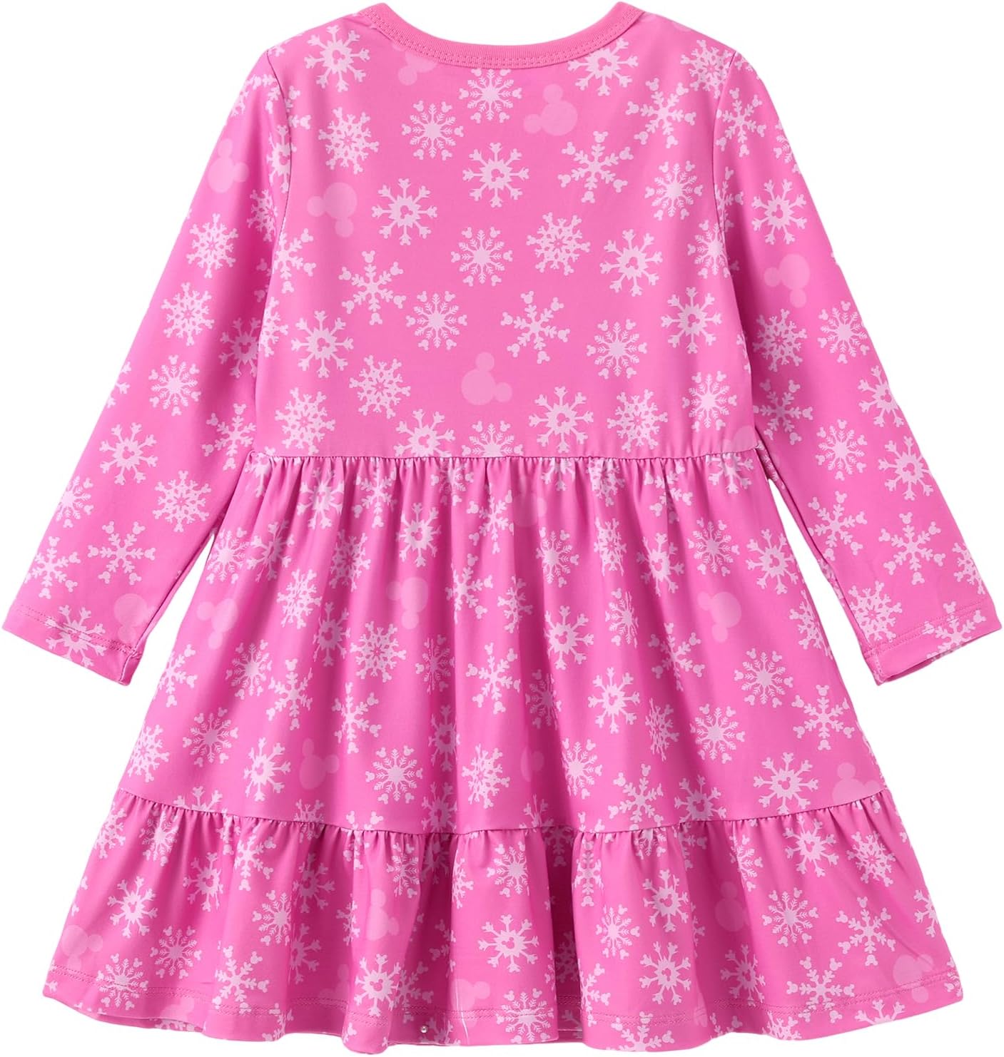 Disney Princess Frozen Elsa Minnie Stitch Floral Toddler Girl Dress A Line Long Sleeve Kids Casual Fall Clothes 2-6 Years - Image 4