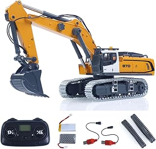 TOUCAN RC HOBBY 1/50 RC Excavator K970 Engineering Vehicle Remote Control Electric Lifting Digger Bucket Tracks Light Sound RTR Battery for Adult