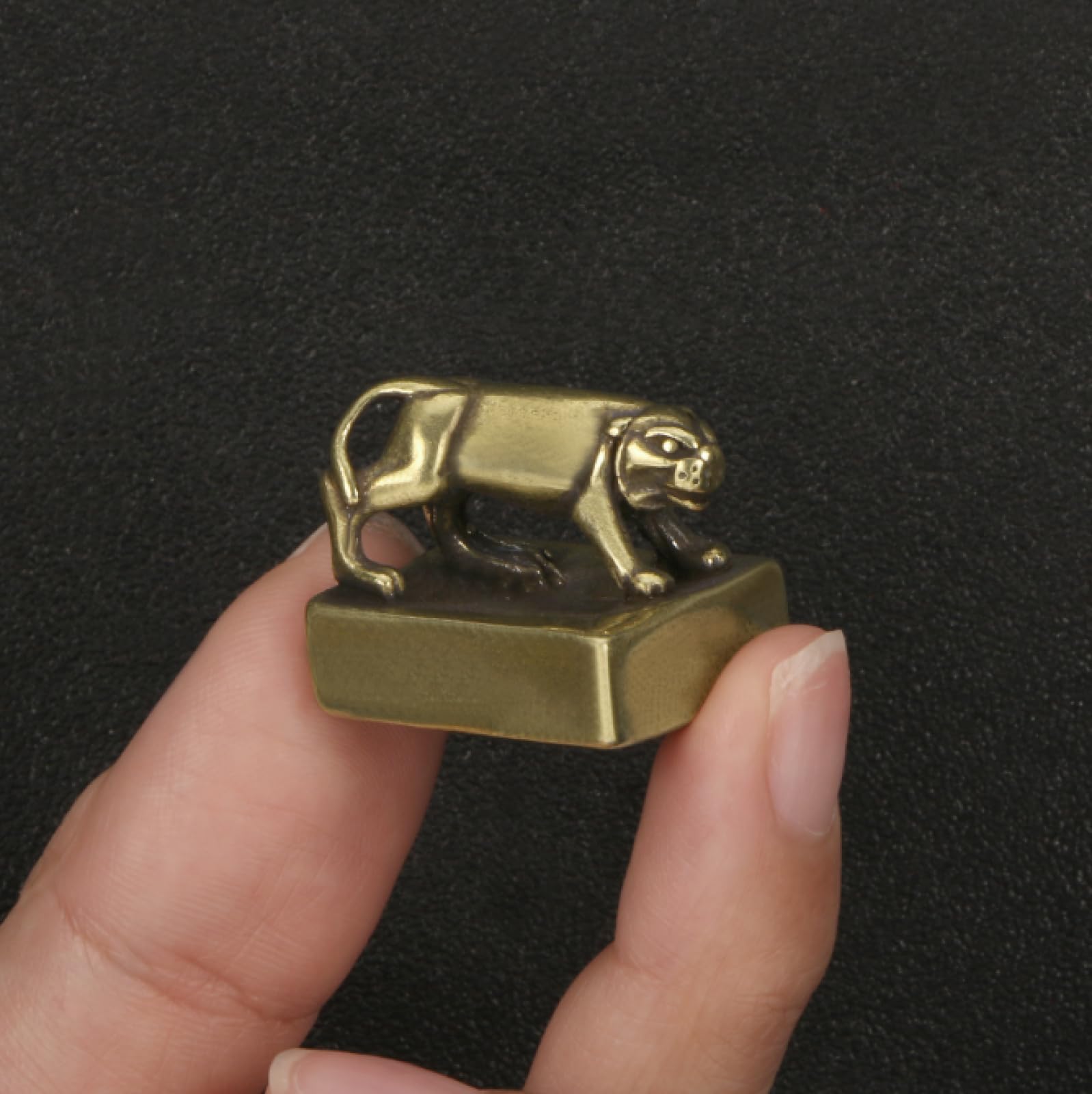 HIRAIDAI Messingornamente Mini-Tierkreis-Siegel Aus Antikem Messing Büro-Desktop-Dekoration Kunsthandwerk 5 Stück
