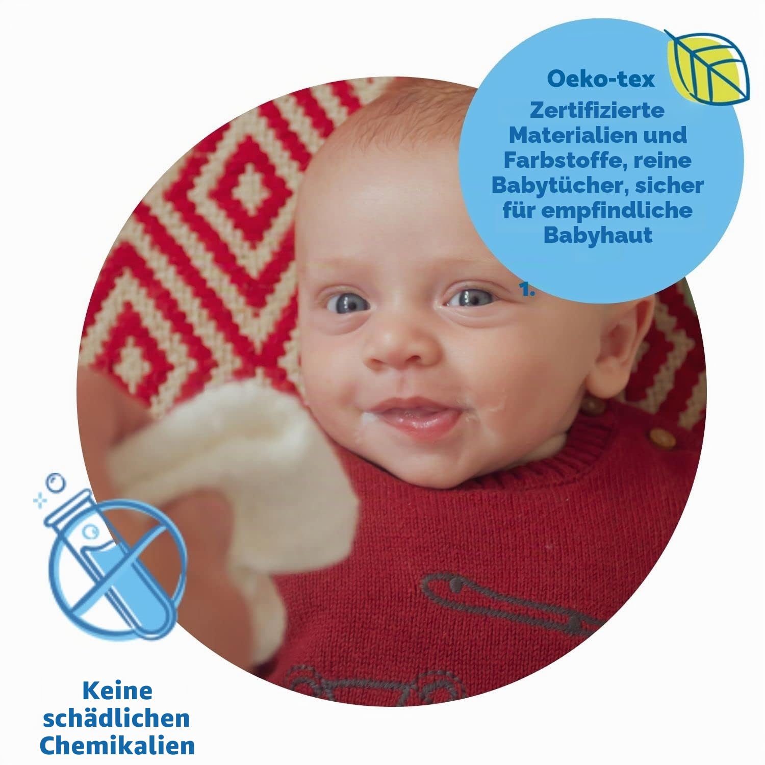 Cheeky Wipes - Babytücher aus Baumwolle, weiß, 25 Stück - 15 x 15 cm