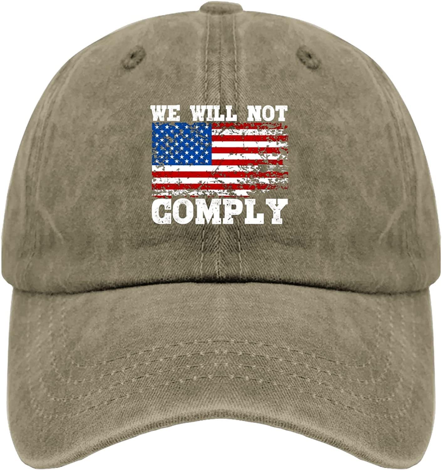 Veterans Day Baseball Caps we Will not Comply Baseball Caps, Graphic Hat for Men