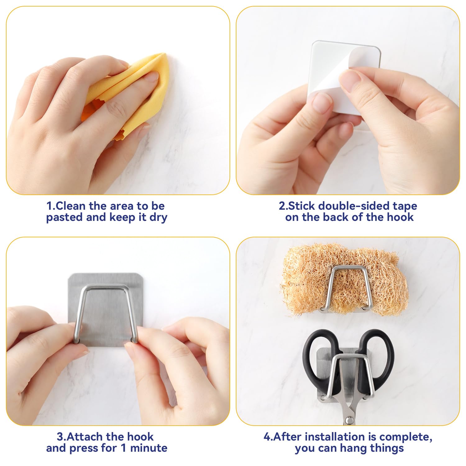 Stainless Steel Sink Sponge Holders - Rustproof & Adhesive -3 Stainless Steel Sink Sponge Holders - Rustproof & Adhesive -3
