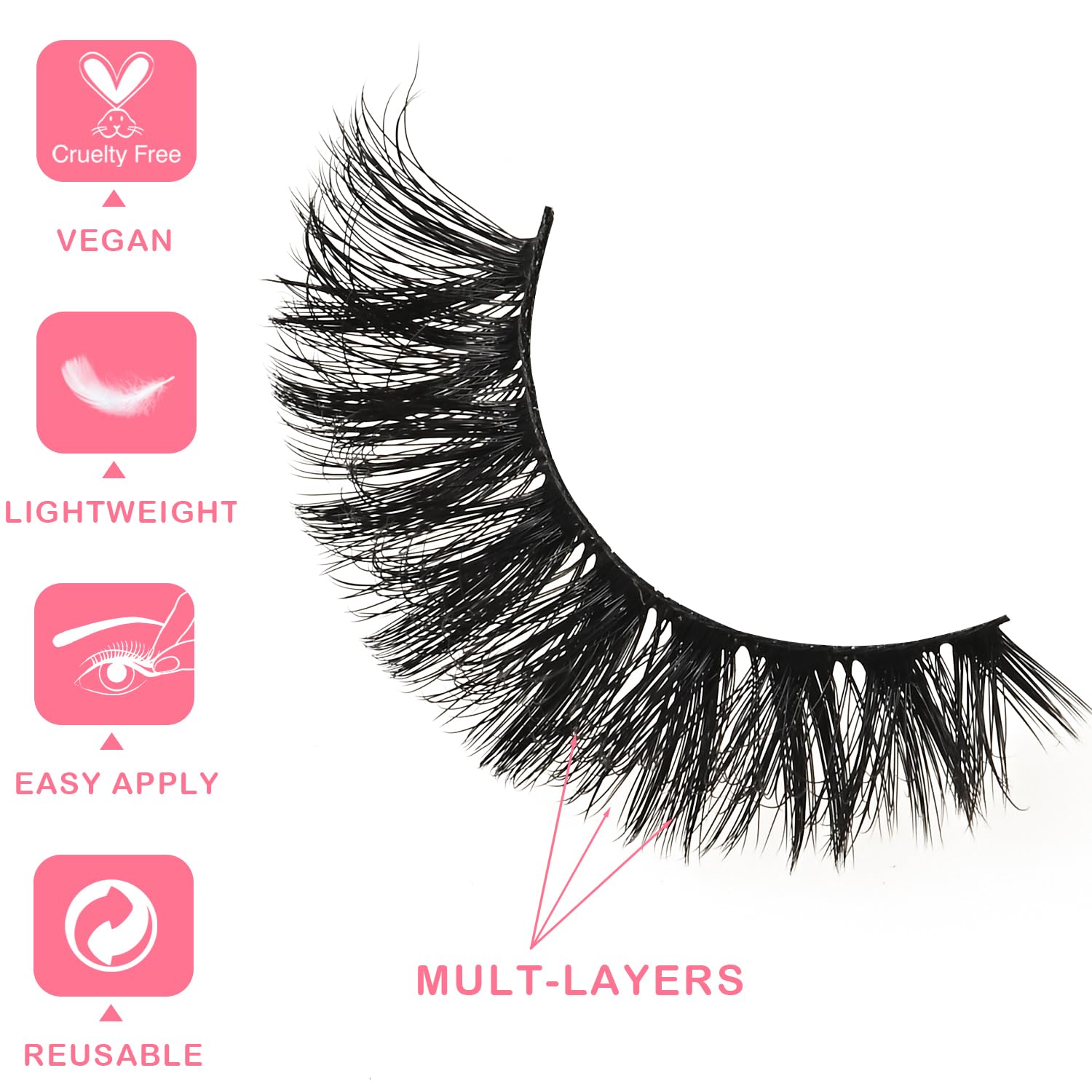 APCYUST Wispy Lashes Bulk 30 Pairs Natural Volume Eyelashes Wholesale Cat Eye Strip Lash Sets Short Thick Fluffy False Mink Eyelash Strips Full Small Fake Pestañas Postizas with Portable Pack