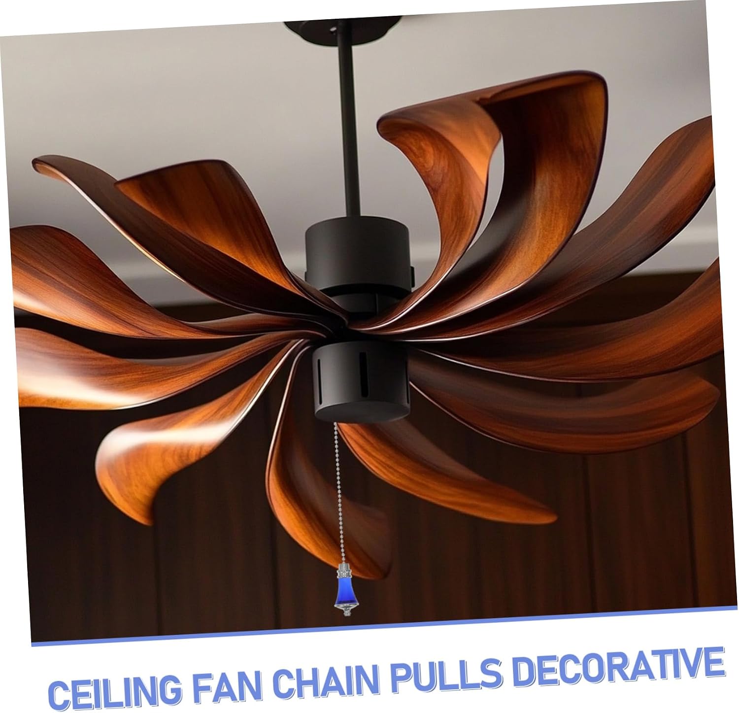 ULTECHNOVO Vintage Glass Pendant Chain for Ceiling Fan Rhinestone Chandelier Chain Extension Pulls