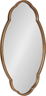 Kate and Laurel Magritte Mid-Century Scalloped Mirror, 18" x 30", Gold, Delicate Wall Decor to Use As Accent Or Vanity Mirror