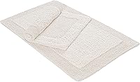 Vista 7 de Bedding Craft Alfombra de baño – 100% algodón, reversible, absorbente de agua, lavable a máquina, alfombra de baño suave para lado de la bañera, 17