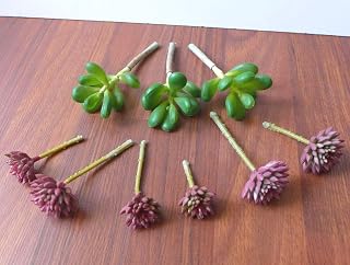Artificial Flowers Set of 9 Pieces Miniature Succulents Grass Realistic Flower Arrangements Craft Art Decor Plant for Indoor Outdoor Decoration