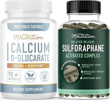 Sulforaphane Complex with Calcium D-Glucarate | Hormone Balancing Bundle with Advanced Microbeadlet Hormone Balance Supplement (60 Servings) and Vegan Gluten Free Non-GMO CDG Supplement (90 Servings)