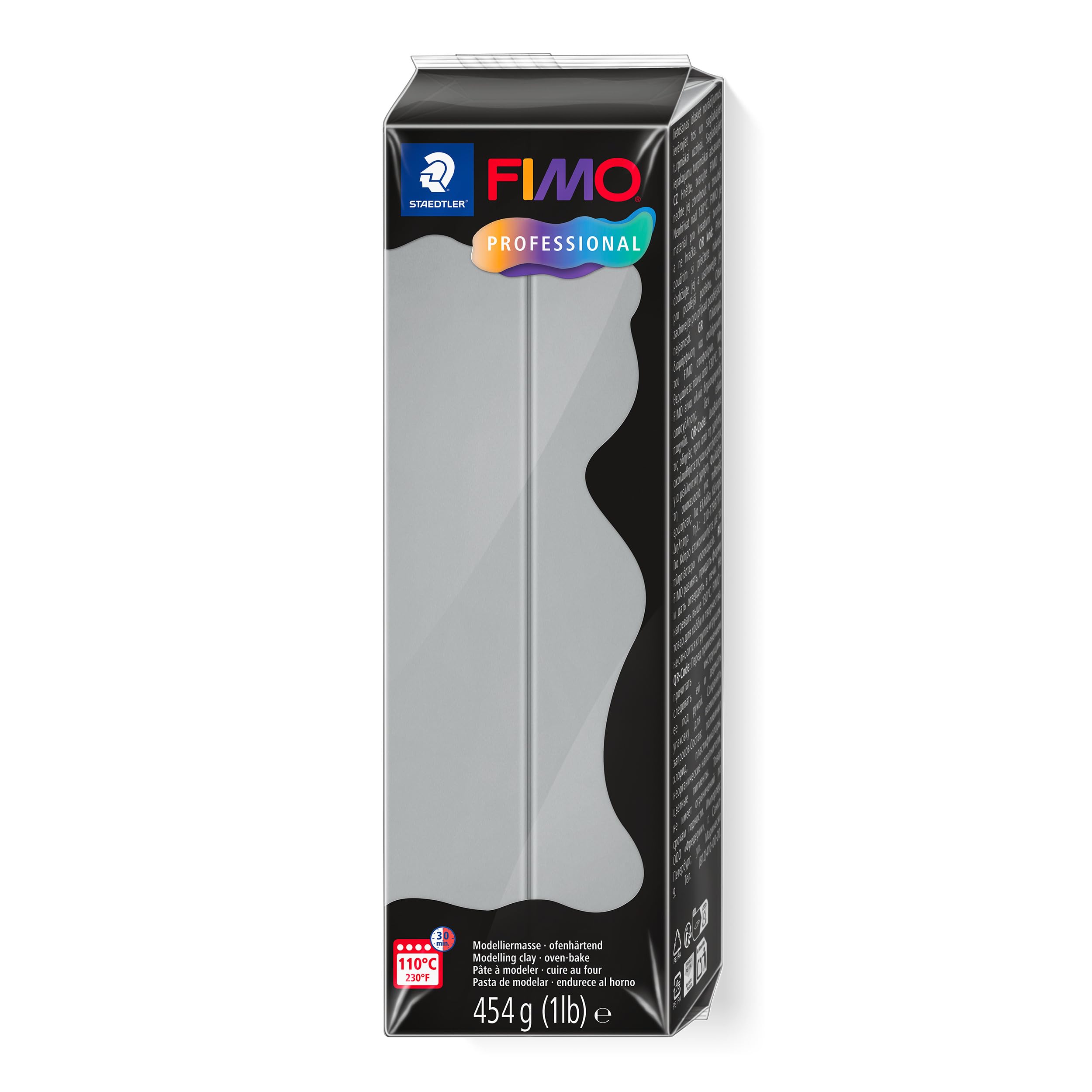STAEDTLER 8041-​80 ST FIMO - Pasta per modellare in forno professionale, 454 g, colore: grigio delfé