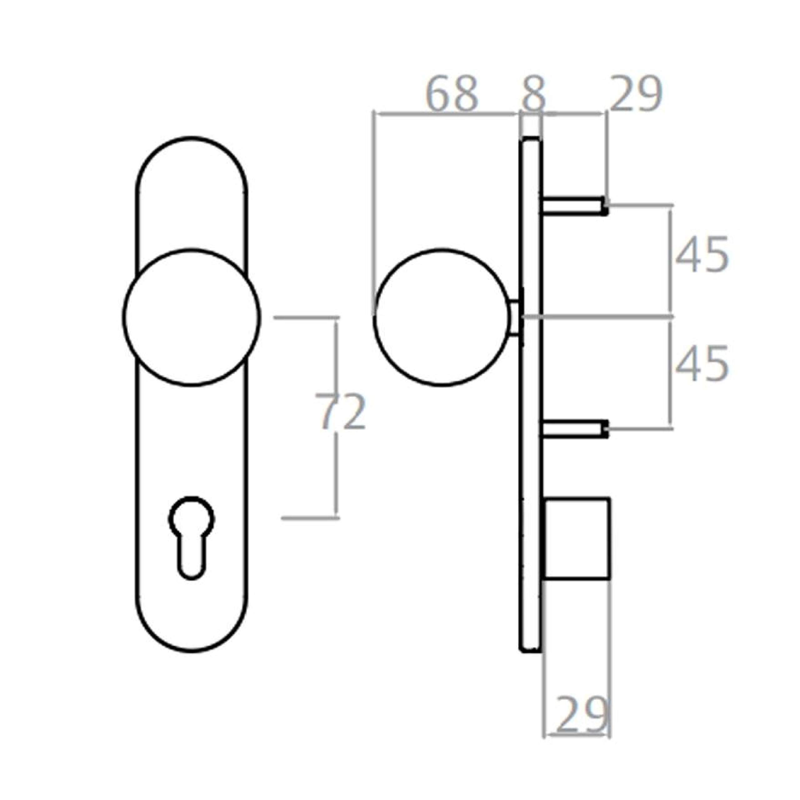 Tesa Assa Abloy TTF10UIS16 ES.EX.PUSH 1912 TIR.72 IS M-2T, Inoxidable