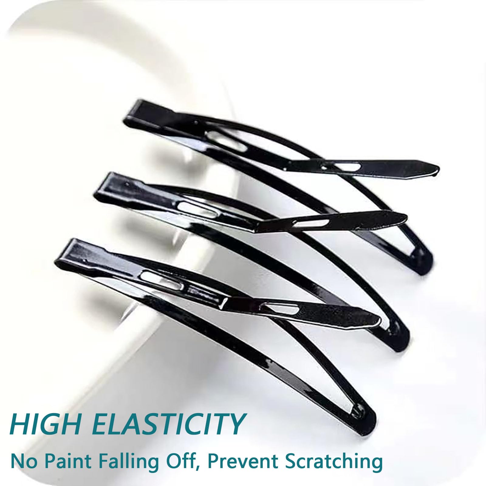 30Pcs Metal Snap Hair Clips Non-slip Snap Hair Slides Hairdressing Black Hair Clips Large Snap Hair Barrettes Bendies Sleepies Hair Clips for Women Girls - Image 4