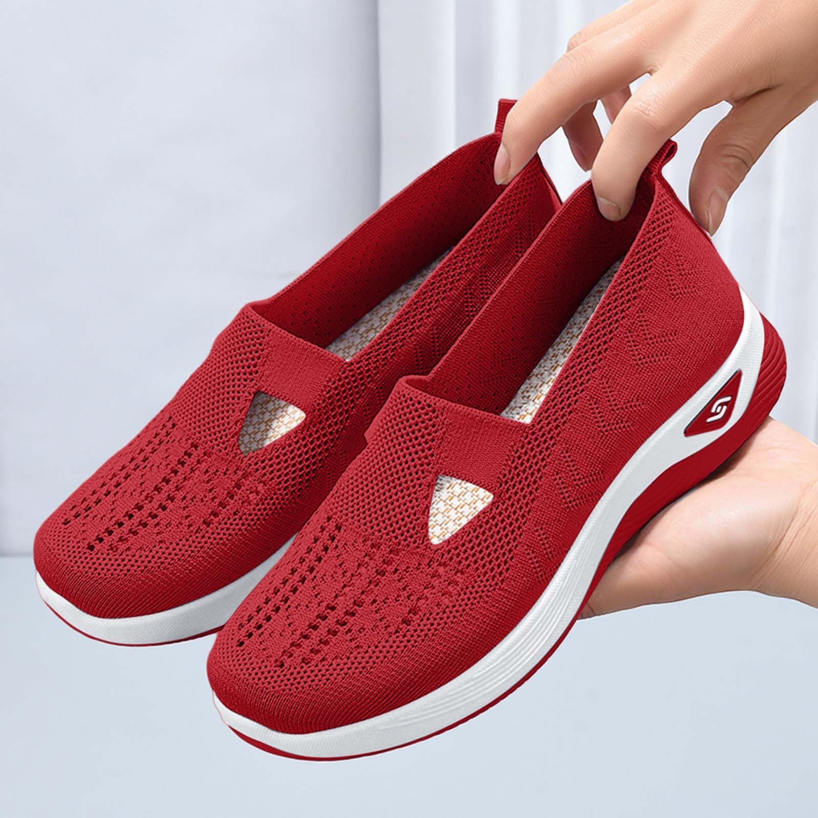 Générique Chaussure Orthopédique Femme, Chaussures avec Maille sans Lacets Antidérapantes, 35-43