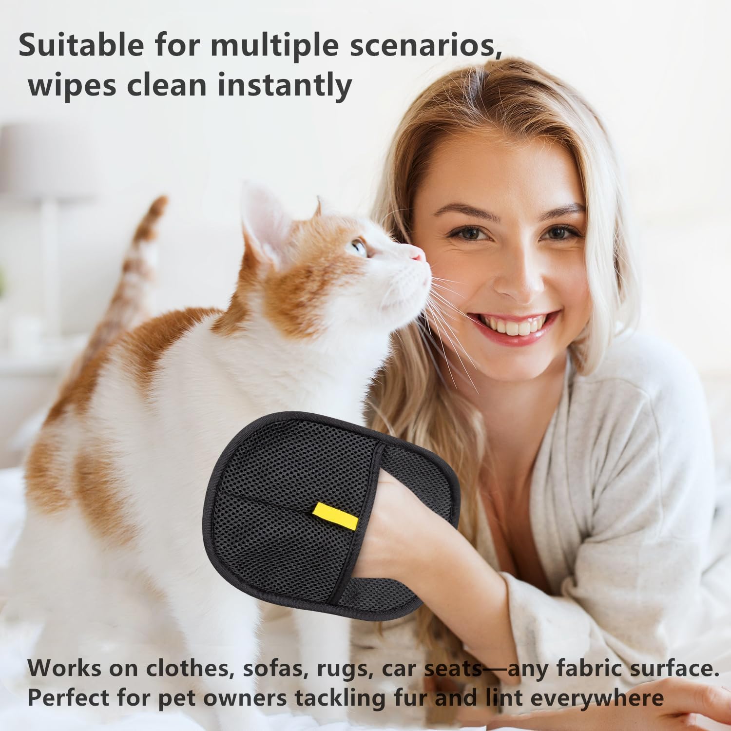 Elegance-go Tierhaarentferner Handschuh,2 Stück Haustier Pflegehandschuhe,Wiederverwendbare Hundehaare Entfernen Fellmagnet Pet Hair Remover Glove für Möbel,Sofa,Bett,Teppich,Kleidung und Tierbett Haustier